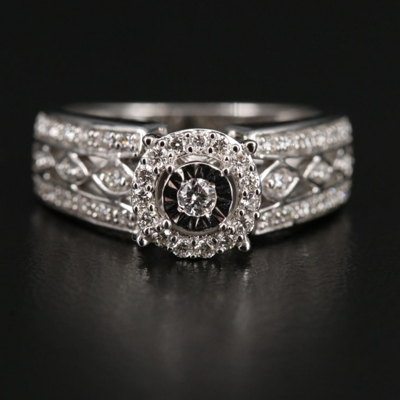 🚫SOLD🚫14K Diamond Halo Illusion Wedding Set ❤💍 - Picture 3 of 8